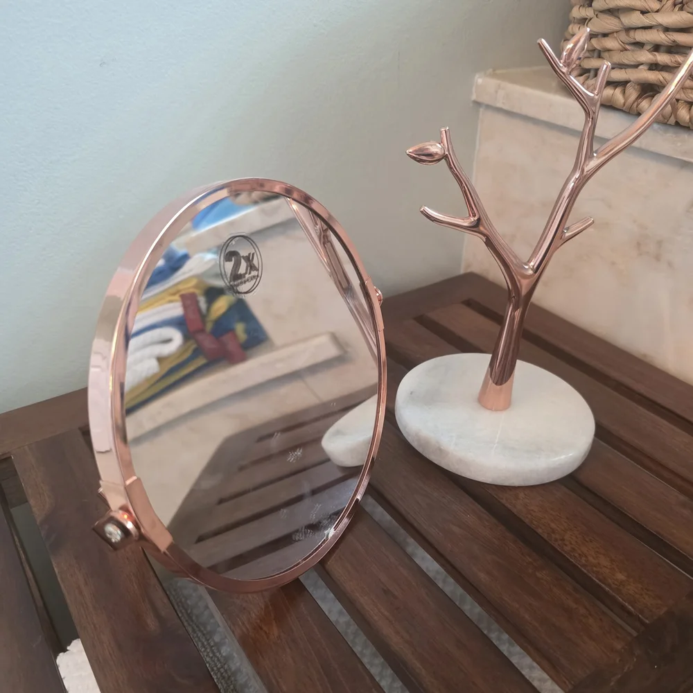 Rose Gold Double-Sided Vanity Mirror - Home Bath And Jewelry TREE